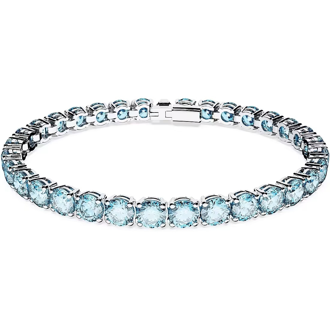 SWAROVSKI Matrix Rhodium Plated Blue Crystal Tennis Bracelet