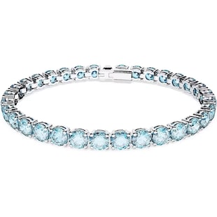 SWAROVSKI Matrix Rhodium Plated Blue Crystal Tennis Bracelet