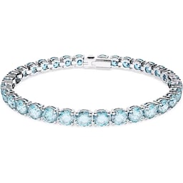 37742343 - Matrix Rhodium Plated Blue Crystal Tennis Bracelet