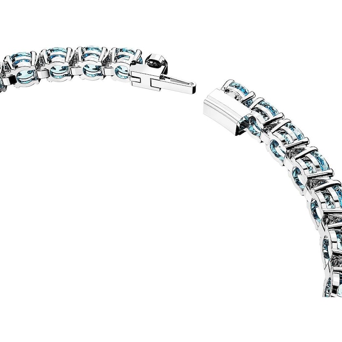 SWAROVSKI Matrix Rhodium Plated Blue Crystal Tennis Bracelet