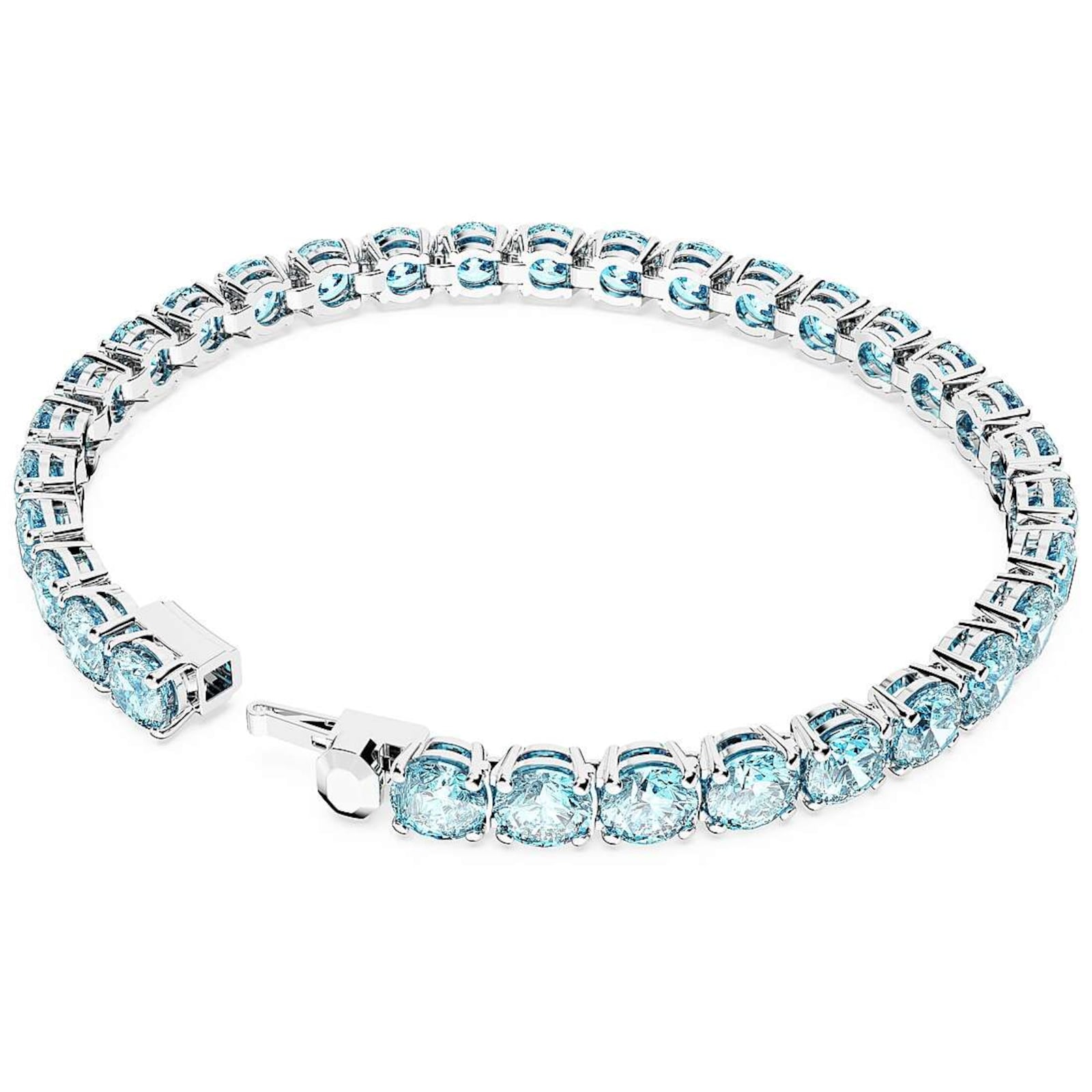 SWAROVSKI Matrix Rhodium Plated Blue Crystal Tennis Bracelet 5648928 ...