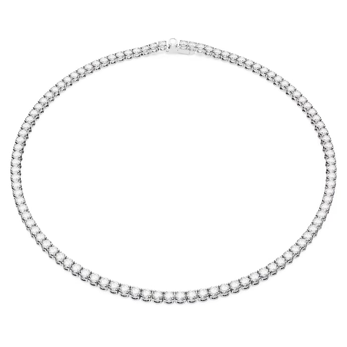 SWAROVSKI Matrix Rhodium Plated White Crystal Tennis Necklace