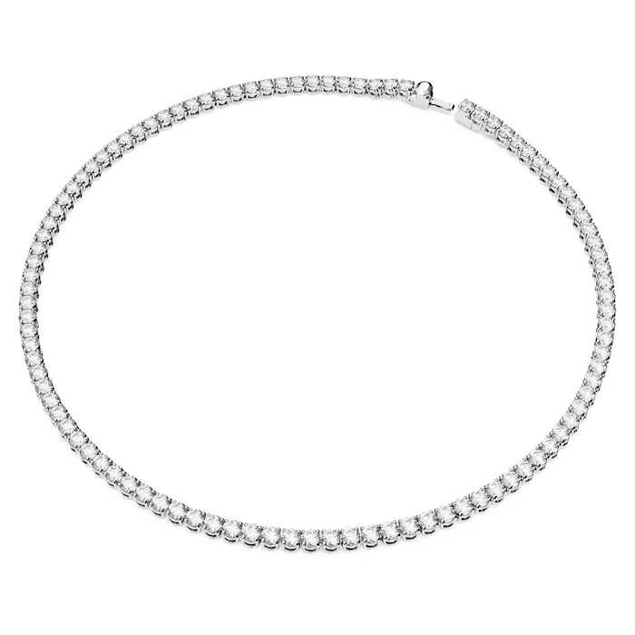 SWAROVSKI Matrix Rhodium Plated White Crystal Tennis Necklace 5661257 ...