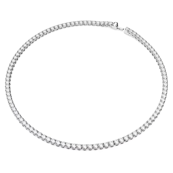 SWAROVSKI Matrix Rhodium Plated White Crystal Tennis Necklace