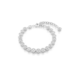 37742355 - Hyperbola Silver Coloured Crystal Tennis Bracelet - Size Medium