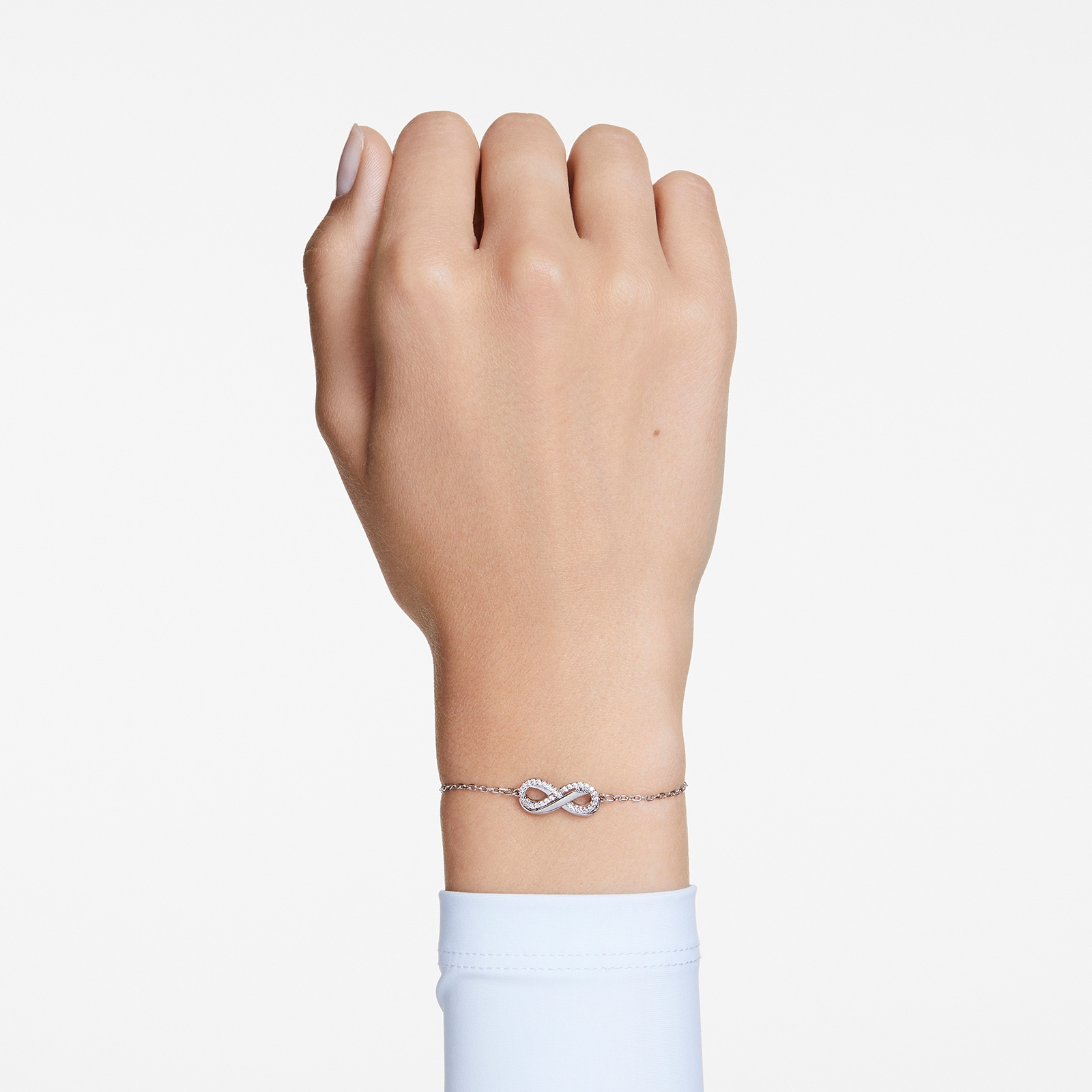Swarovski Hyperbola Silver Coloured Crystal Infinity Bracelet - Size XS
