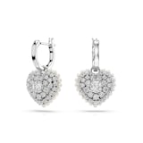 SWAROVSKI Hyperbola Silver Coloured Crystal Heart Drop Earrings