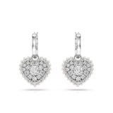 SWAROVSKI Hyperbola Silver Coloured Crystal Heart Drop Earrings