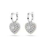 SWAROVSKI Hyperbola Silver Coloured Crystal Heart Drop Earrings