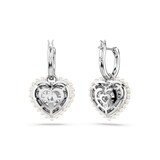 SWAROVSKI Hyperbola Silver Coloured Crystal Heart Drop Earrings