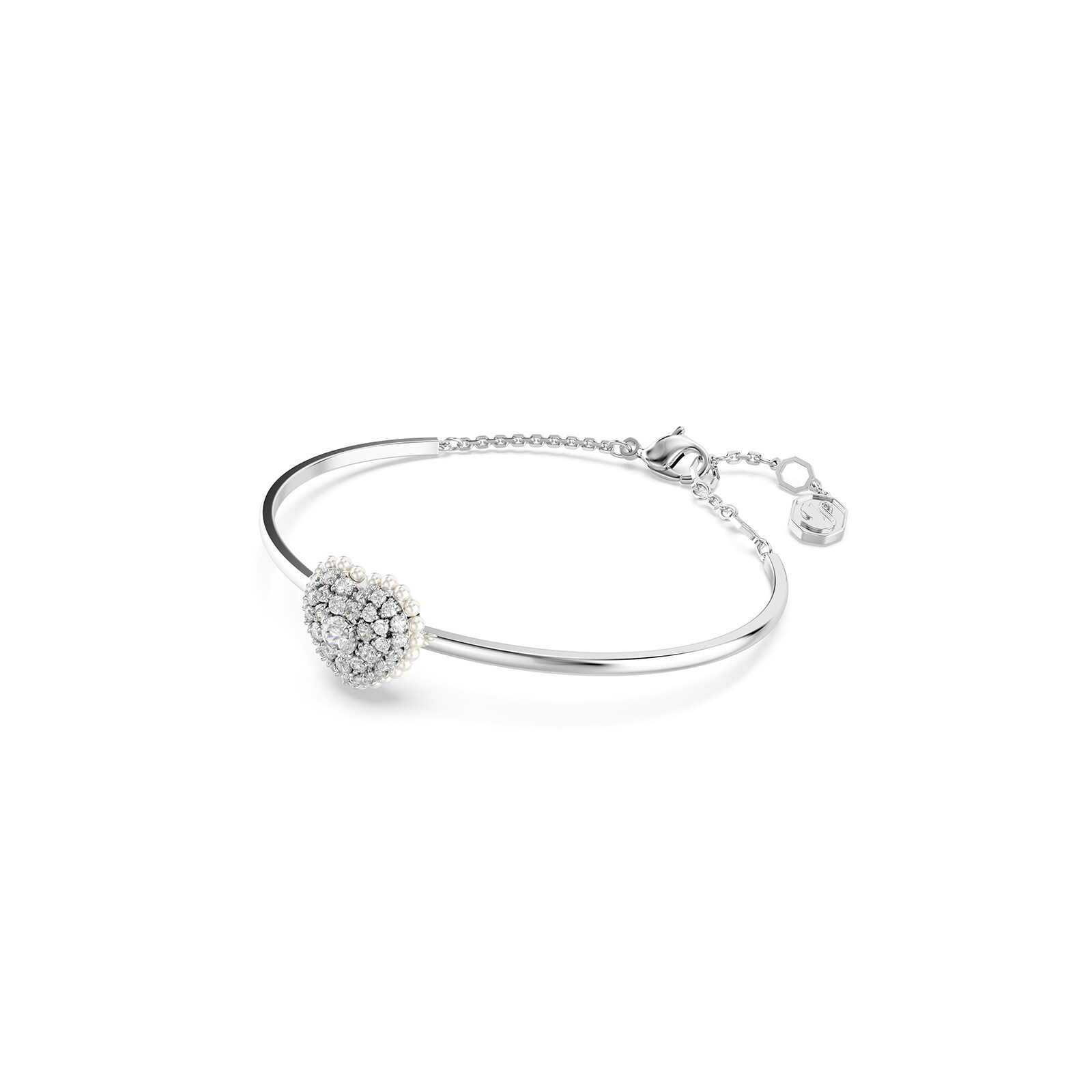 SWAROVSKI Hyperbola Silver Coloured Heart Bangle 5684385 | Goldsmiths