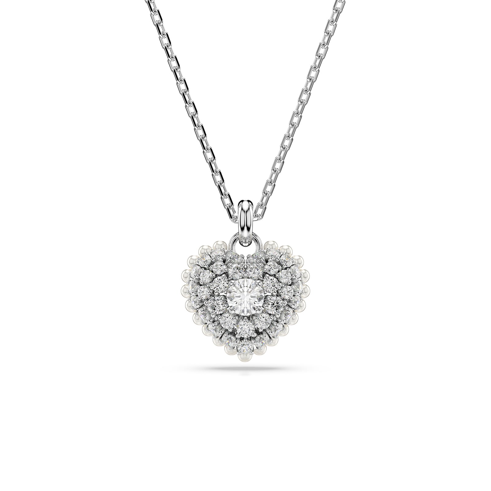SWAROVSKI Hyperbola Silver Coloured Crystal Heart Necklace