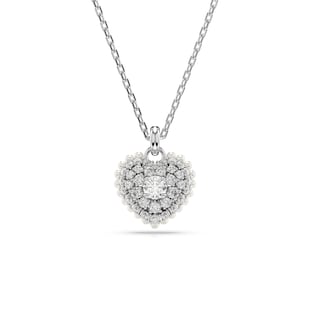 SWAROVSKI Hyperbola Silver Coloured Crystal Heart Necklace
