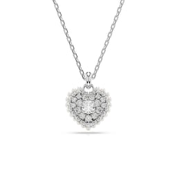 37742359 - Hyperbola Silver Coloured Crystal Heart Necklace