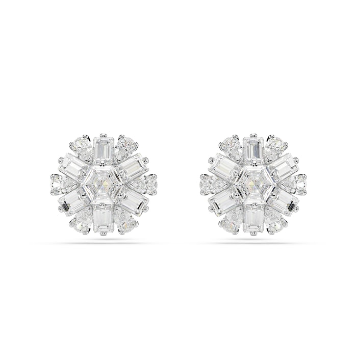 SWAROVSKI Idyllia Silver Coloured Cubic Zirconia Snowflake Stud Earrings