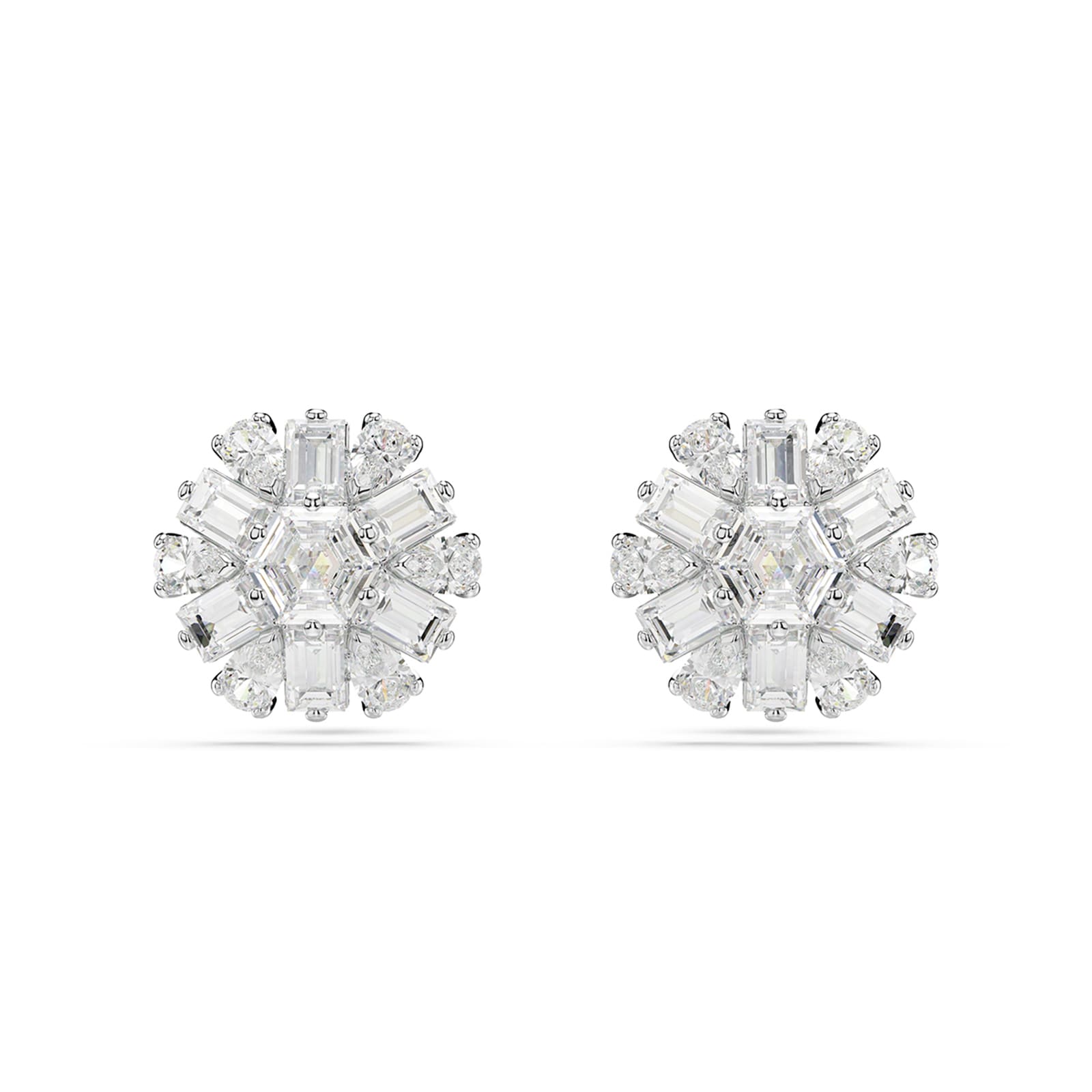 SWAROVSKI Idyllia Silver Coloured Cubic Zirconia Snowflake Stud Earrings