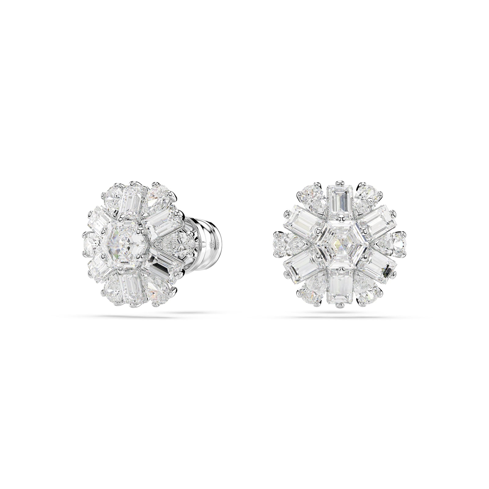 SWAROVSKI Idyllia Silver Coloured Cubic Zirconia Snowflake Stud Earrings