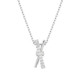 37742374 - Hyperbola Silver Coloured Cubic Zirconia Band Pendant Necklace
