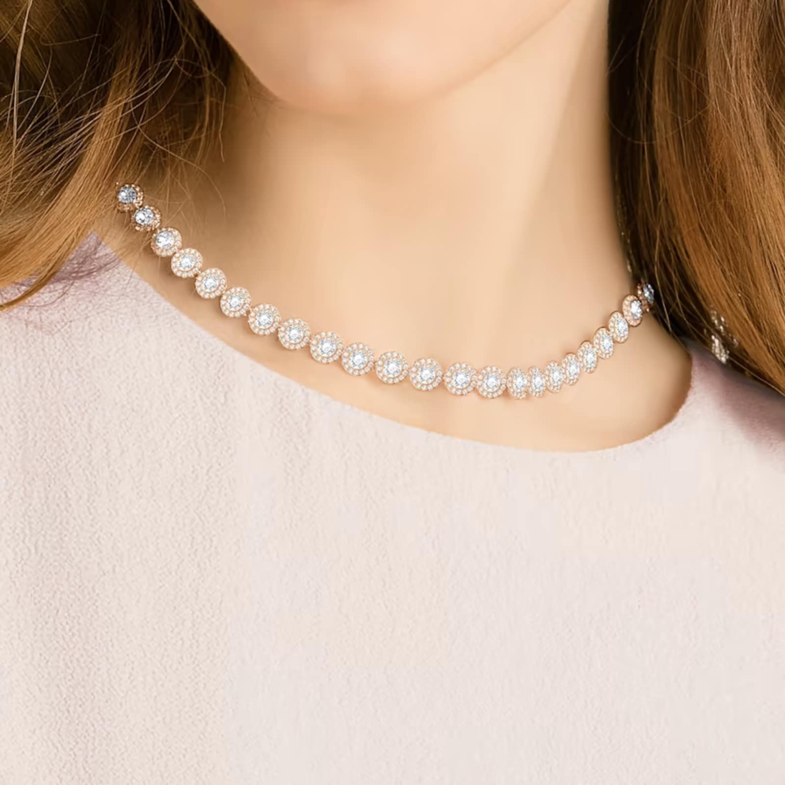 SWAROVSKI Rose Gold Coloured Angelic Crystal Necklace
