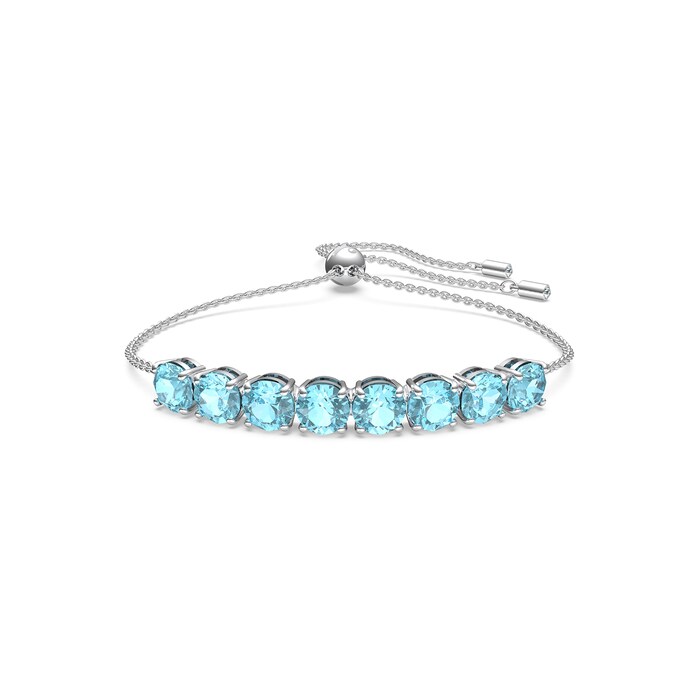 SWAROVSKI Rhodium Plated Exalta Aqua Crystal Bracelet