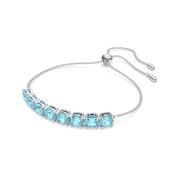 SWAROVSKI Rhodium Plated Exalta Aqua Crystal Bracelet