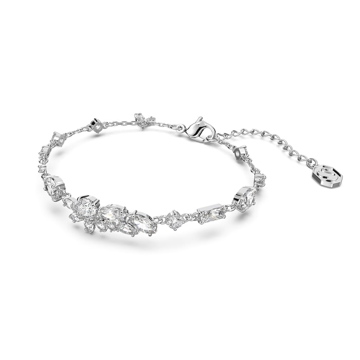 SWAROVSKI Rhodium Plated Gema Floral Cubic Zirconia Bracelet