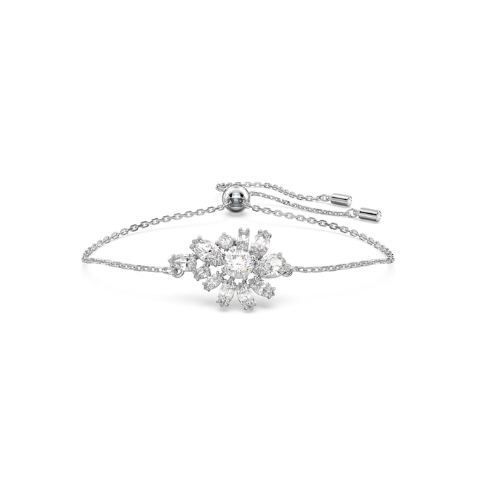 SWAROVSKI Rhodium Plated Gema Flower Cubic Zirconia Bracelet