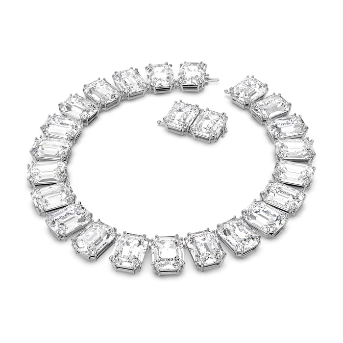 SWAROVSKI Rhodium Plated Millenia Octagon Crystal Necklace