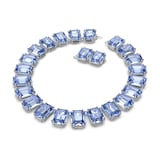 SWAROVSKI Rhodium Plated Millenia Blue Octagon Crystal Necklace