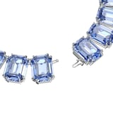 SWAROVSKI Rhodium Plated Millenia Blue Octagon Crystal Necklace