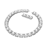 SWAROVSKI Rhodium Plated Millenia Square White Crystal Necklace