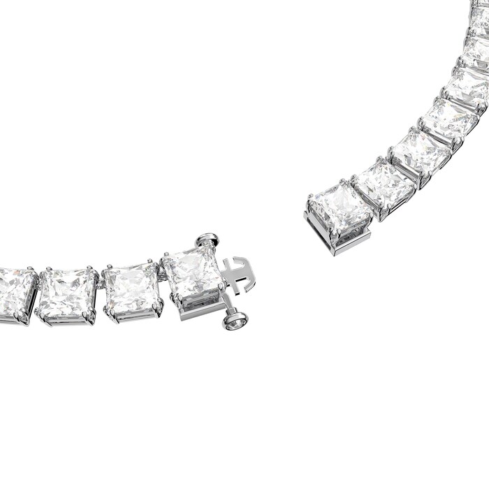 SWAROVSKI Rhodium Plated Millenia Small Square Cubic Zirconia Necklace