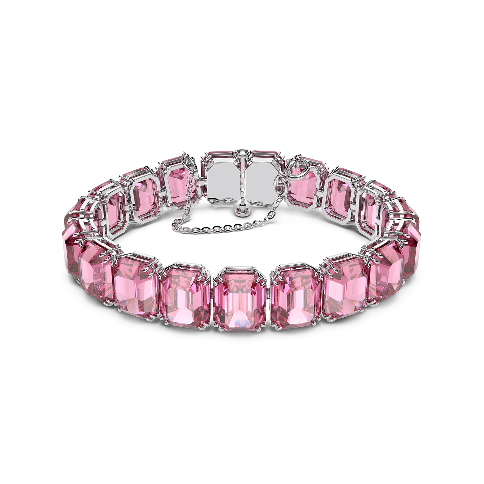 Imber bracelet, Octagon cut, Pink, Gold-tone plated | Swarovski