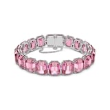 SWAROVSKI Rhodium Plated Millenia Octagon Pink Crystal Bracelet