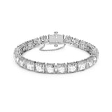 SWAROVSKI Rhodium Plated Millenia Small Square Cubic Zirconia Bracelet