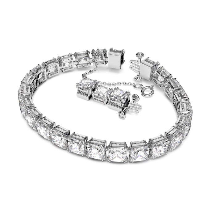 SWAROVSKI Rhodium Plated Millenia Small Square Cubic Zirconia Bracelet