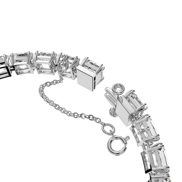 SWAROVSKI Rhodium Plated Millenia Small Square Cubic Zirconia Bracelet ...