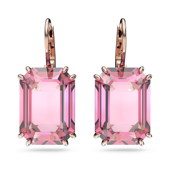 SWAROVSKI Rose Gold Coloured Millenia Pink Crystal Drop Earrings