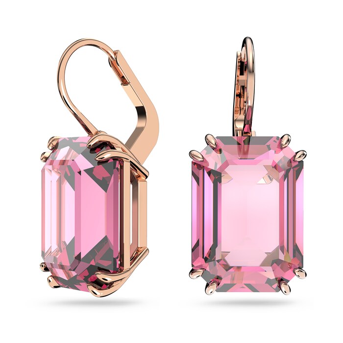 SWAROVSKI Rose Gold Coloured Millenia Pink Crystal Drop Earrings