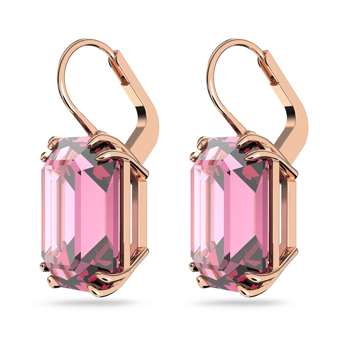 SWAROVSKI Rose Gold Coloured Millenia Pink Crystal Drop Earrings