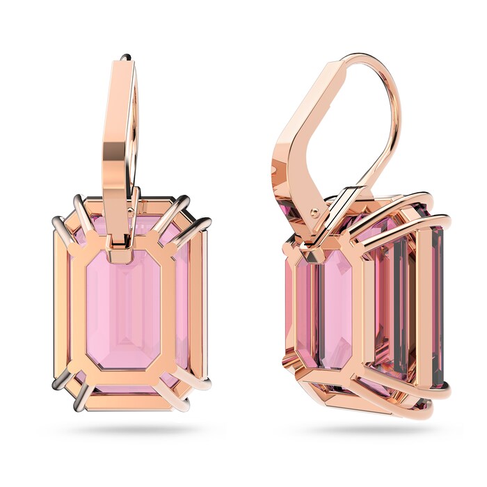 SWAROVSKI Rose Gold Coloured Millenia Pink Crystal Drop Earrings