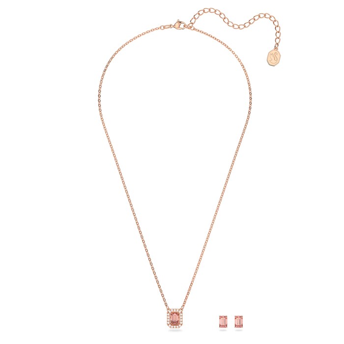 SWAROVSKI Rose Gold Coloured Millenia Pink Cubic Zirconia Box Set