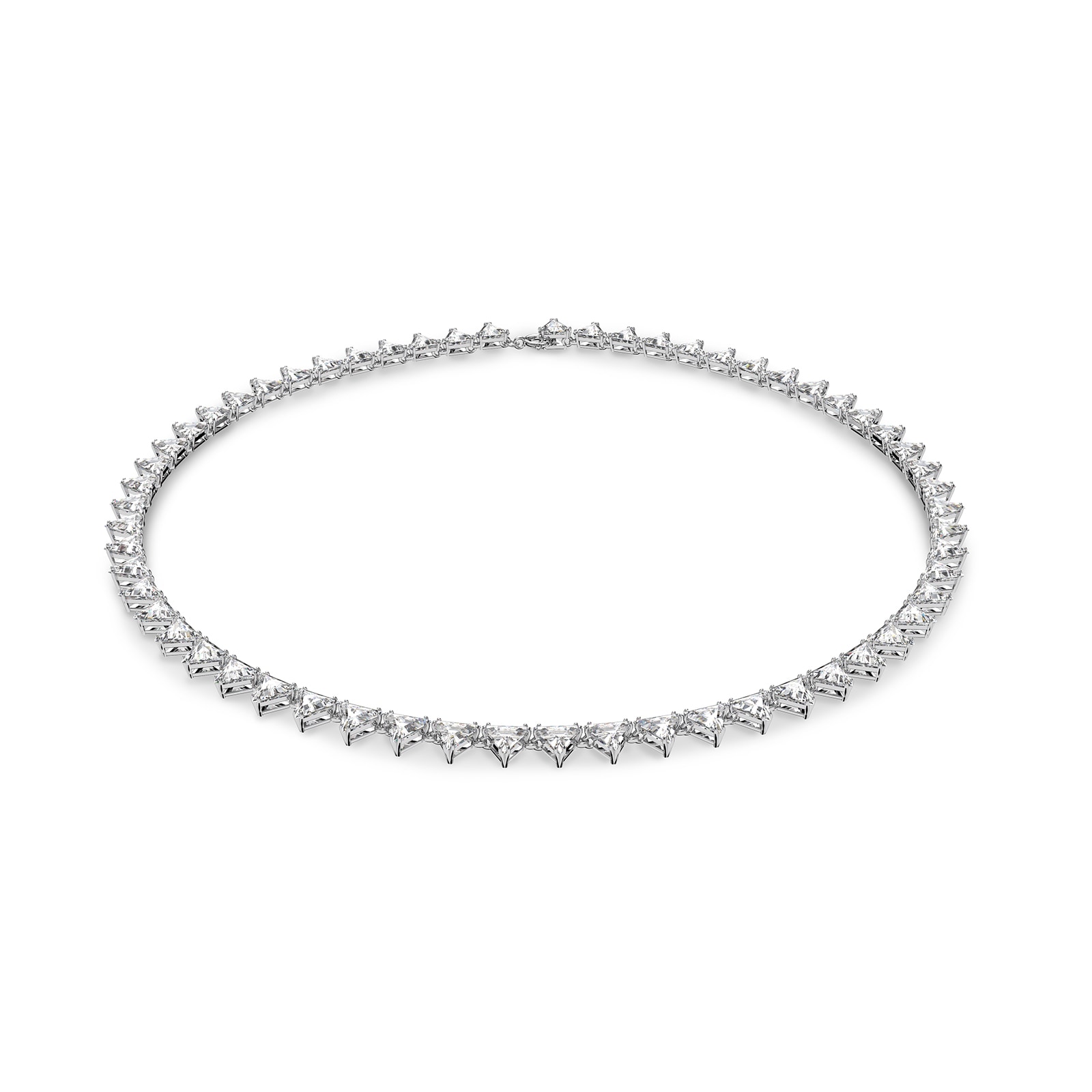 SWAROVSKI Rhodium Plated Ortyx Small Triangle Cubic Zirconia Necklace