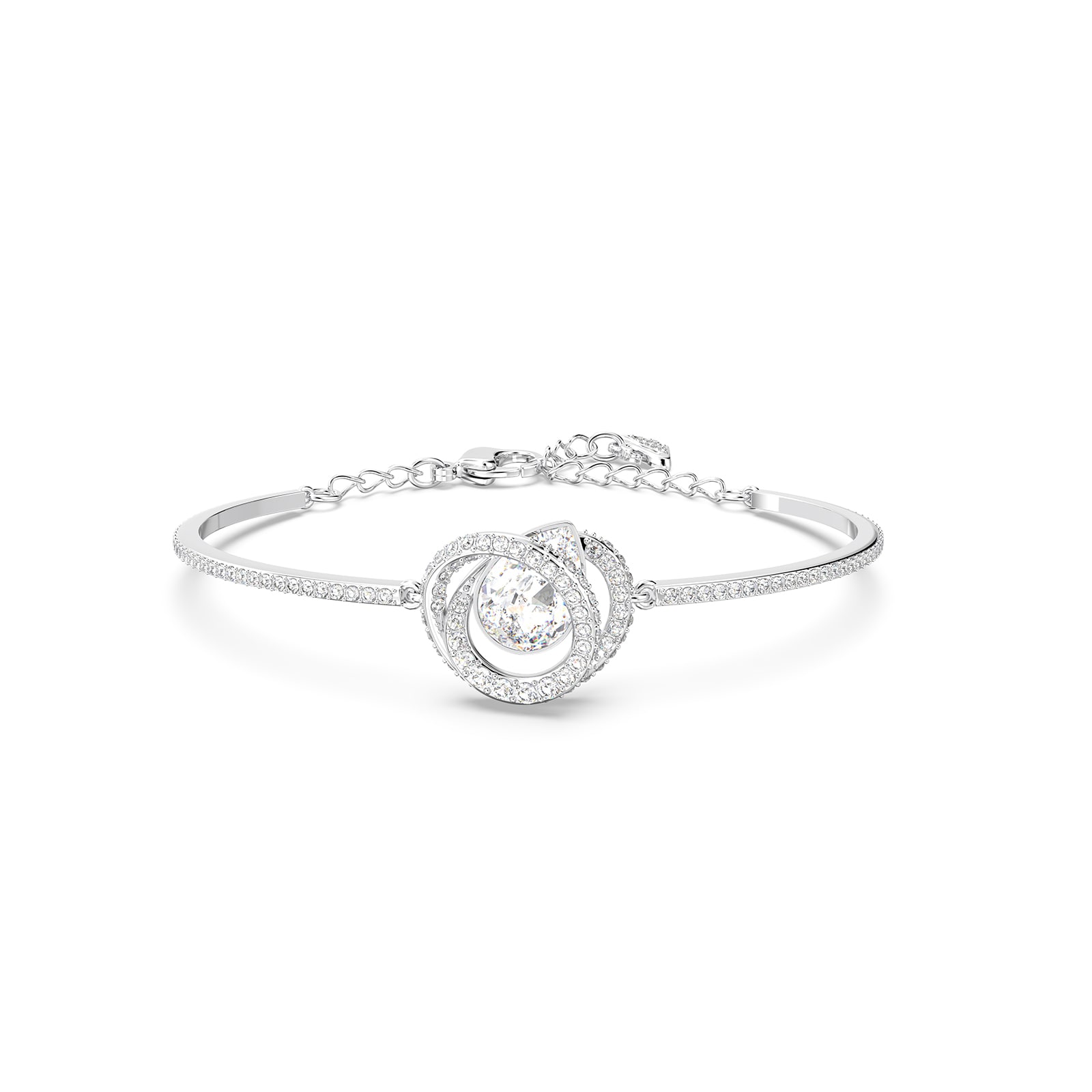 SWAROVSKI Rhodium Plated Generation Crystal Bangle 5636592 | Goldsmiths