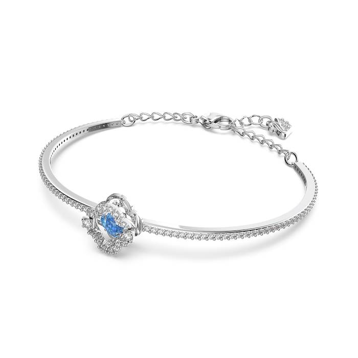 SWAROVSKI Rhodium Plated Sparkling Blue Cubic Zirconia Bangle