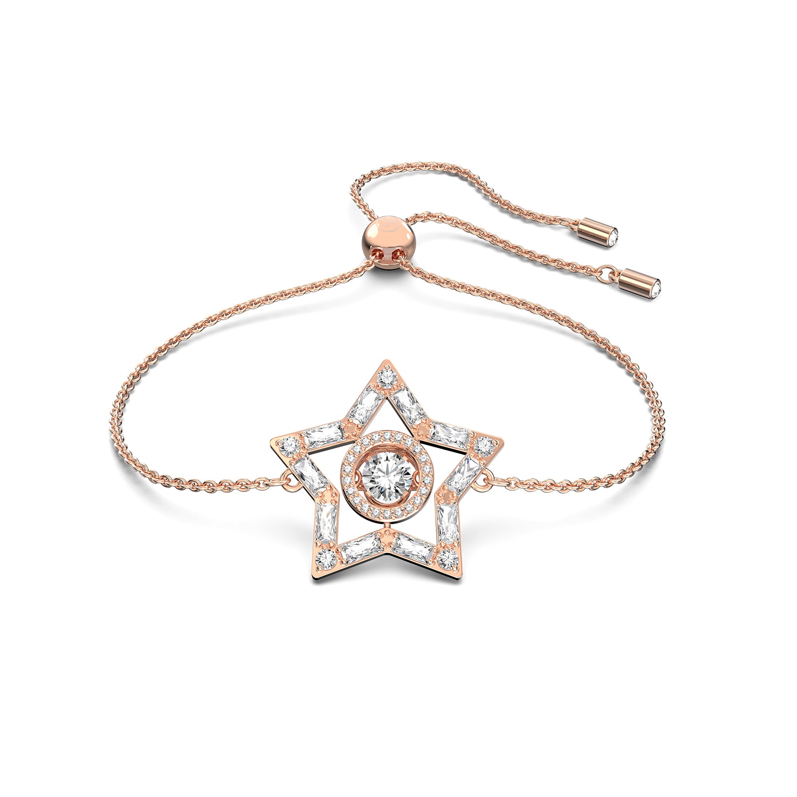 SWAROVSKI Rose Gold Coloured Stella Star White Cubic Zirconia Bracelet