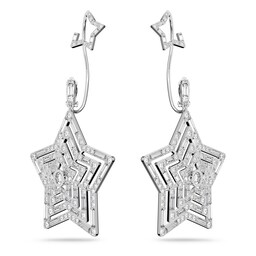 37742437 - Rhodium Plated Stella Large Star Cubic Zirconia Clip Earrings