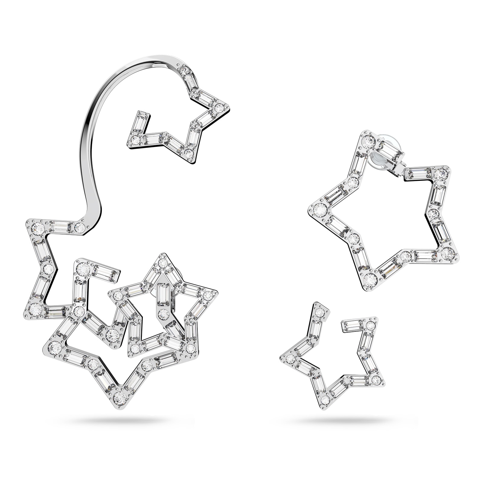 Rhodium Plated Stella Star Crystal Ear Cuff