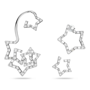 SWAROVSKI Rhodium Plated Stella Star Crystal Ear Cuff