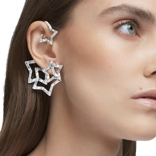 SWAROVSKI Rhodium Plated Stella Star Crystal Ear Cuff